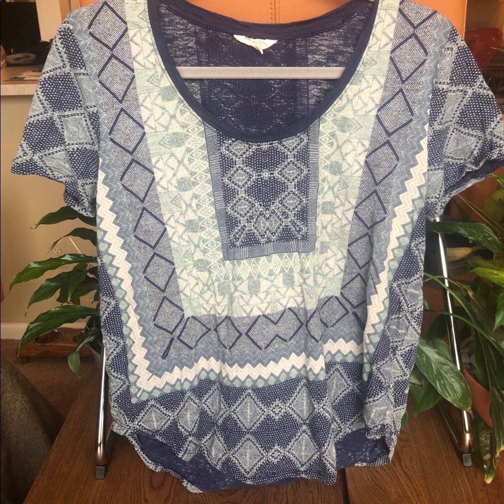 Lucky Brand Geometric Patterned Novelty Tee
